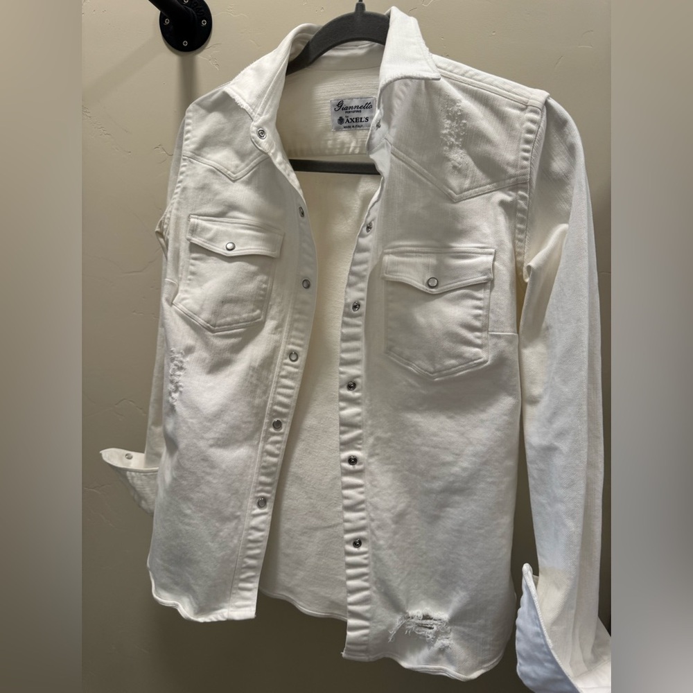 Axel’s Vail Western Pearl Snap Button White Shirt. Amazing quality!!